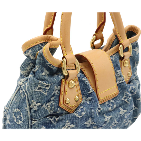 Louis Vuitton Monogram Denim Pleaty Handbag Mini Bag Blue - Picture 6 of 7